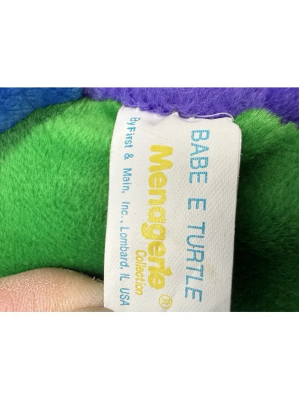 Vintage Menagerie First & Main Babe E Turtle Beanie Rattle Plush 10